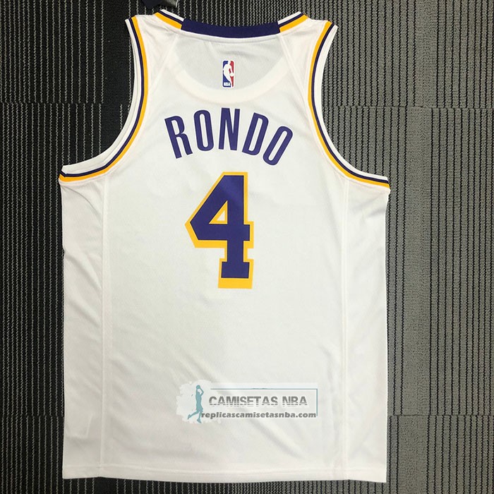 Camiseta Los Angeles Lakers Rajon Rondo NO 4 Association 2021-22 Blanco